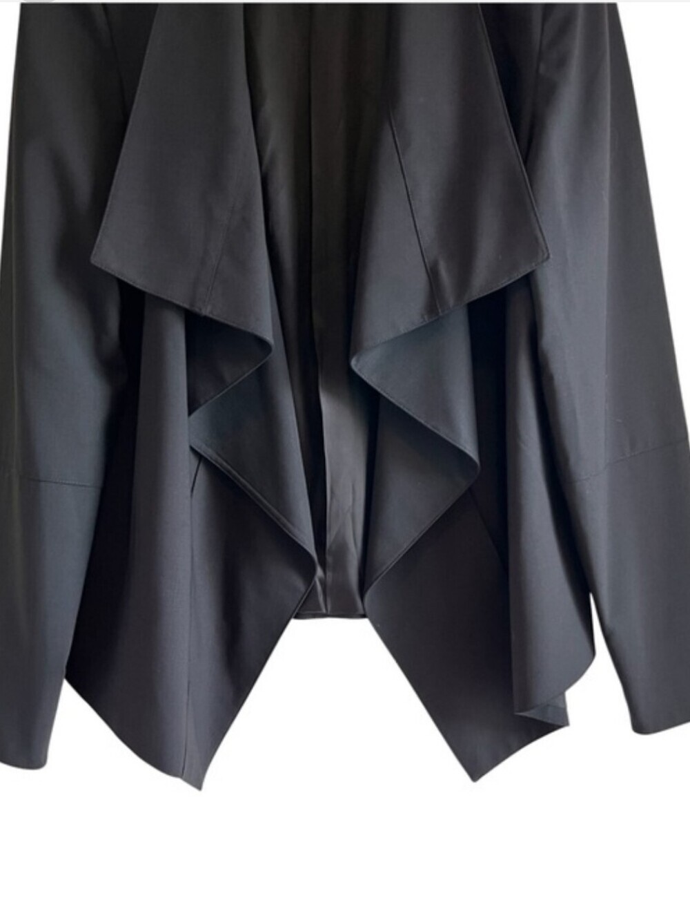 Sarah Pacini black wool waterfall front open blazer excellent condition Sz Small - Picture 4 of 12